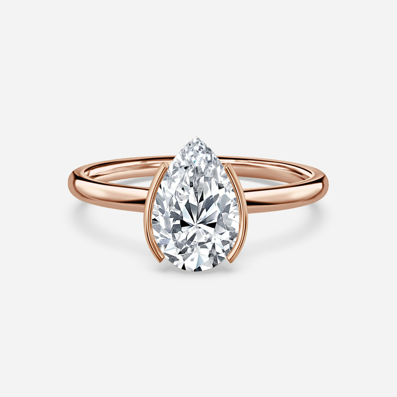 Augusta Pear Bezel Lab Grown Diamond Engagement Ring