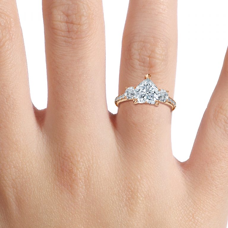 Talia Heart Cut Lab Grown Diamond Three Stone Ring