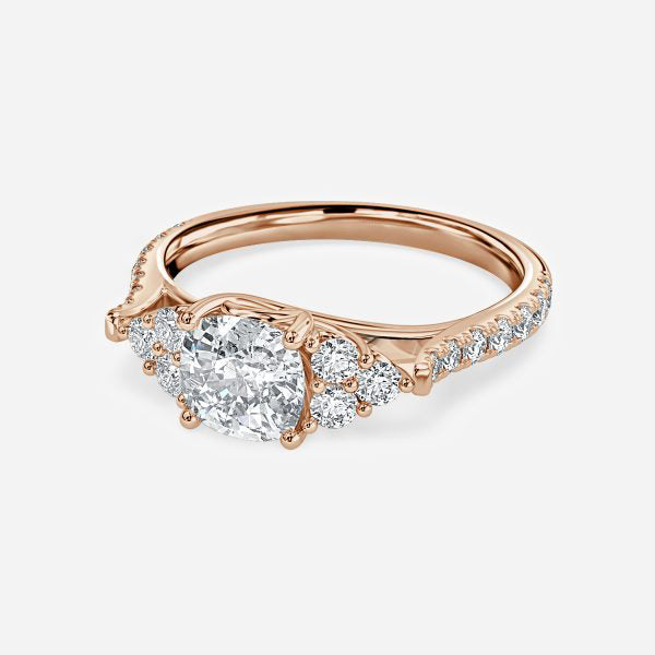 Elizabeth Cushion Cut Lab Grown Diamond Three Stone Ring