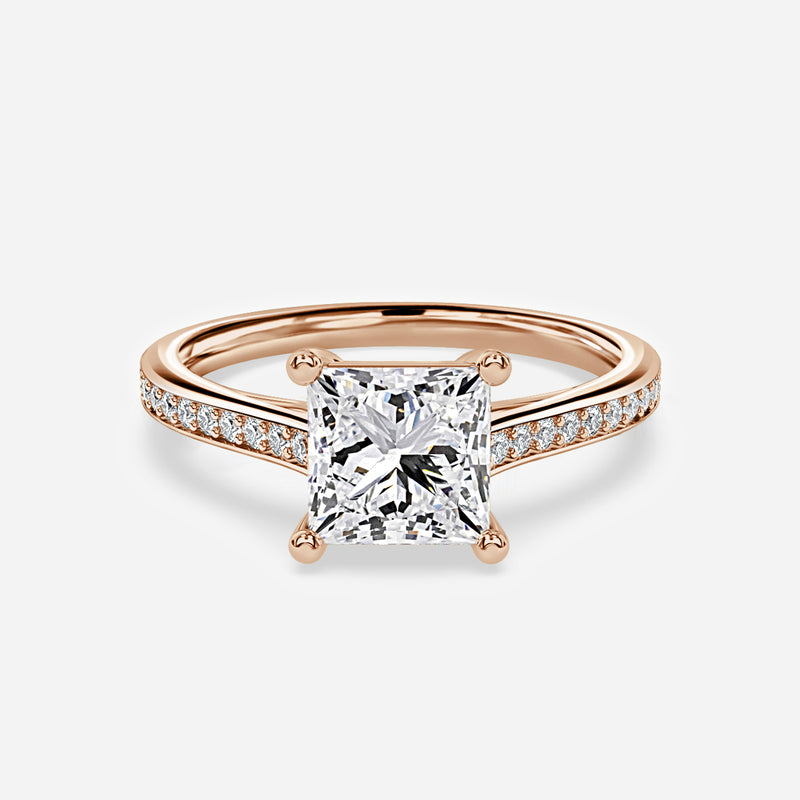West Princess Cut Lab Grown Diamond Band Ring