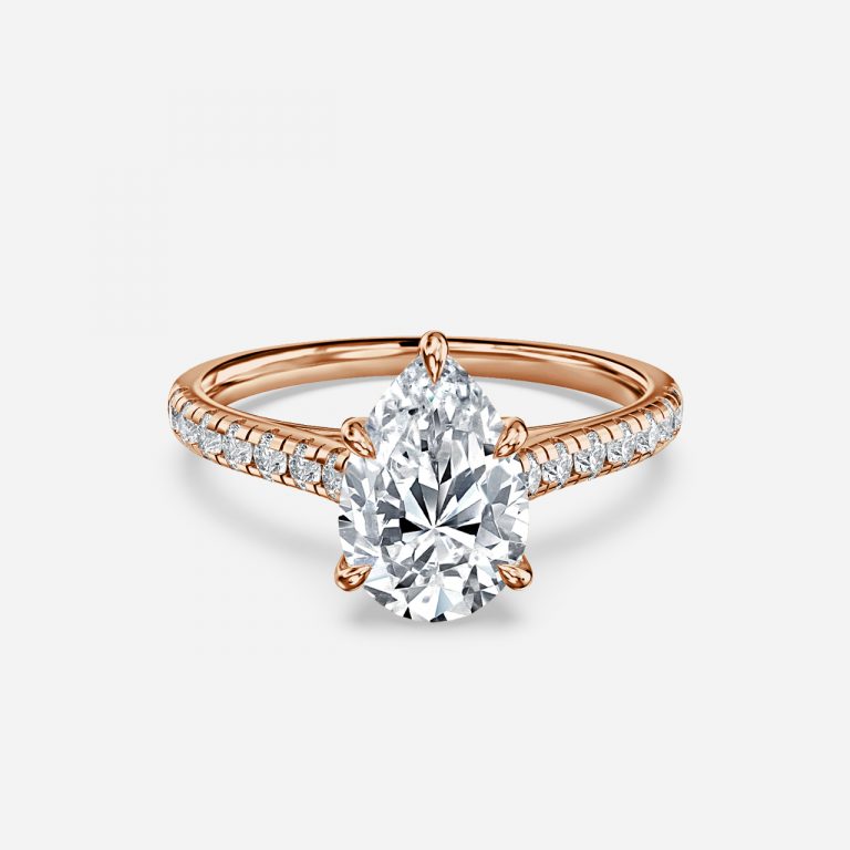 Ayla Pear Side Diamond Engagement Ring