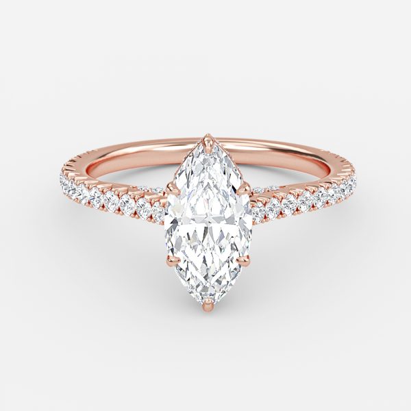 Charles Marquise Hidden Halo Lab Grown Diamond Engagement Ring