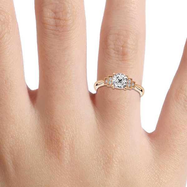 Fiona Cushion Cut Lab Grown Diamond Three Stone Ring