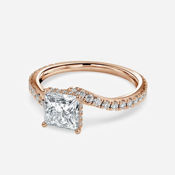Una Princess Cut Lab Grown Diamond Hidden Halo Ring