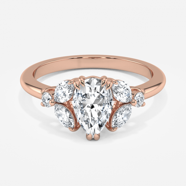 Yasmin Pear Cut Lab Grown Diamond Three Stone Ring
