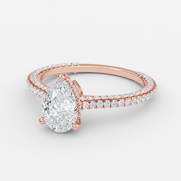 Iona Pear Hidden Halo Lab Grown Diamond Engagement Ring