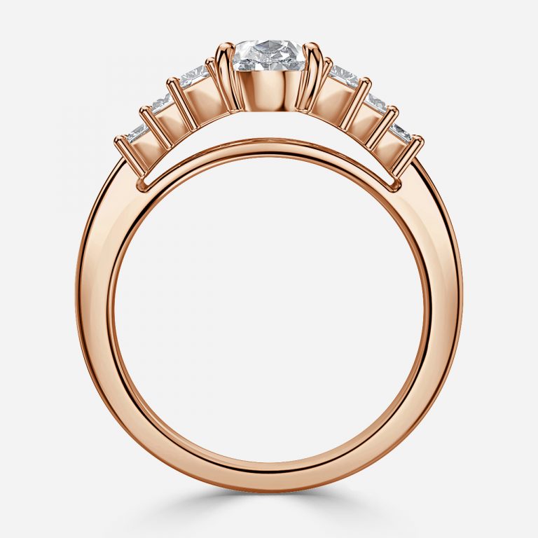 Diya Pear Cut Lab Grown Diamond Three Stone Ring