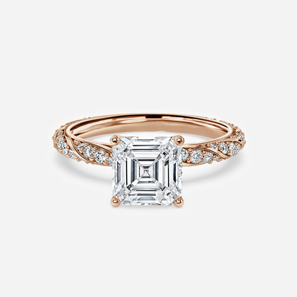 Serena Asscher Cut Lab Grown Diamond Unique Ring