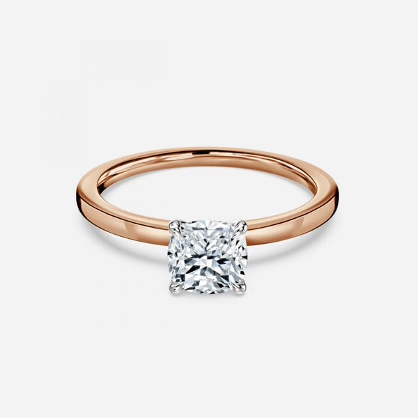 Isabella Cushion Cut Lab Grown Diamond Two Tone Solitaire Ring