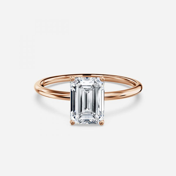 Adaya Emerald Solitaire Lab Grown Diamond Engagement Ring