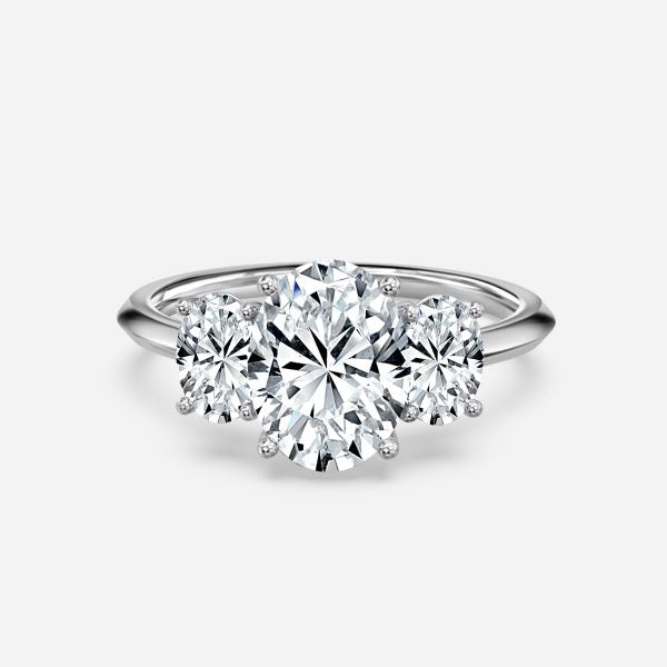 Dae Oval Three Stone Lab Grown Diamond Engagement Ring
