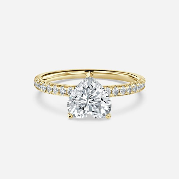 Tulip Heart Side Diamond Engagement Ring