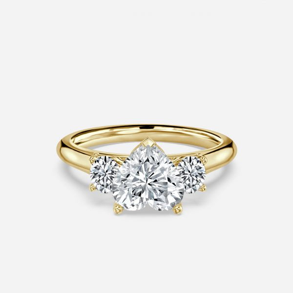Olivia Heart Lab Created Diamond Three Stone Engagement Ring