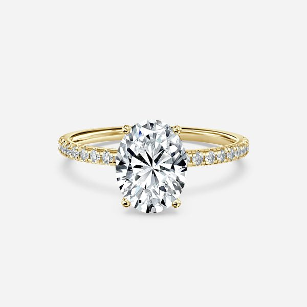 Tulip Oval Diamond Band Engagement Ring