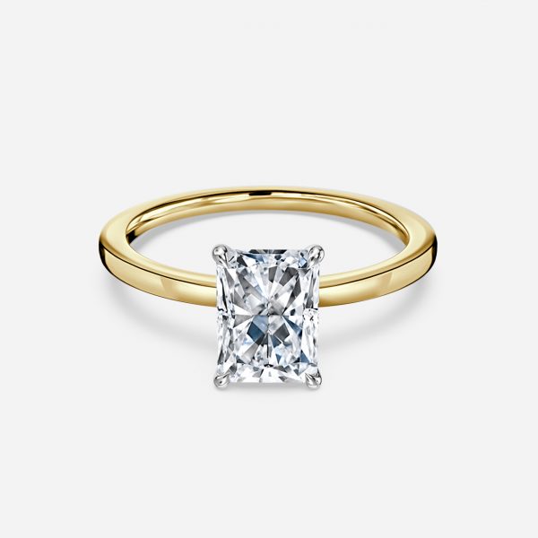 Isabella Radiant Cut Lab Grown Diamond Two Tone Solitaire Ring