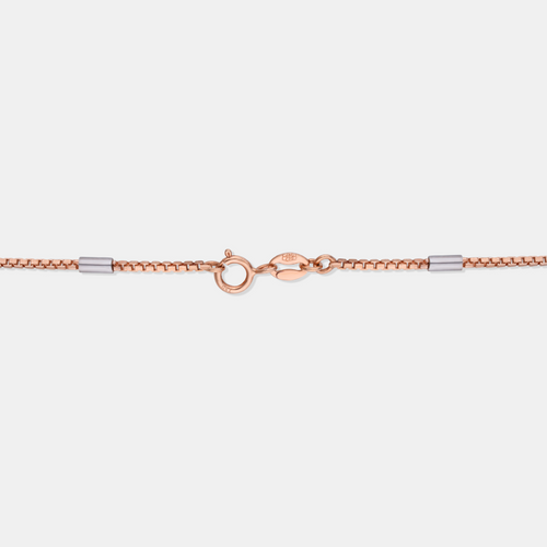 18K Rose &amp; White Gold Two-Tone Station Chain Necklace