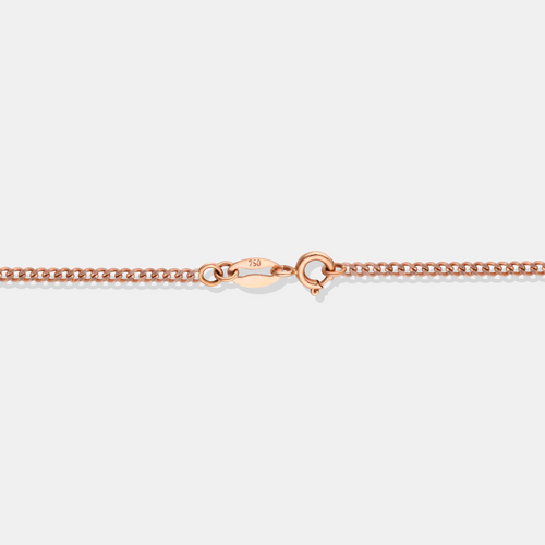 18K Rose Gold Curb Chain Necklace For Women
