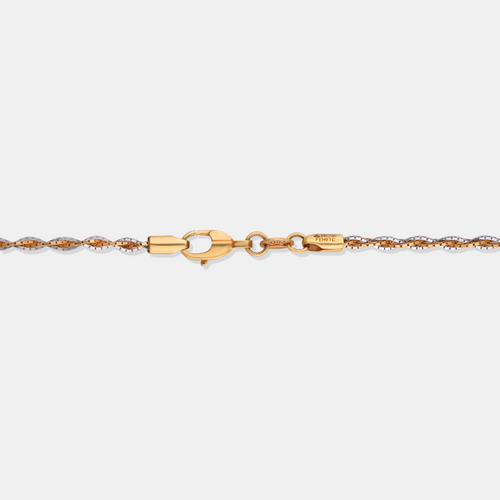 18K Rose &amp; White Gold Two-Tone Rope Chain Necklace