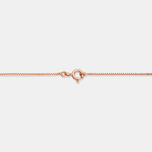 18K Rose Gold Box Chain Necklace For Women