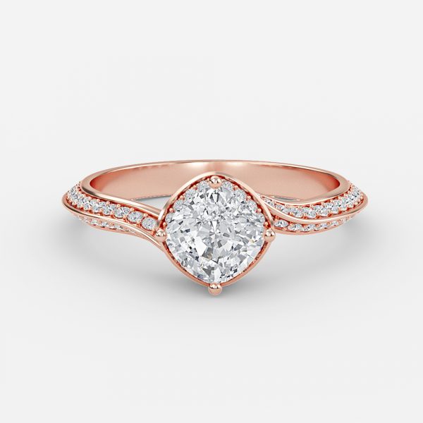 Aria Cushion Cut Lab Grown Diamond Hidden Halo Ring