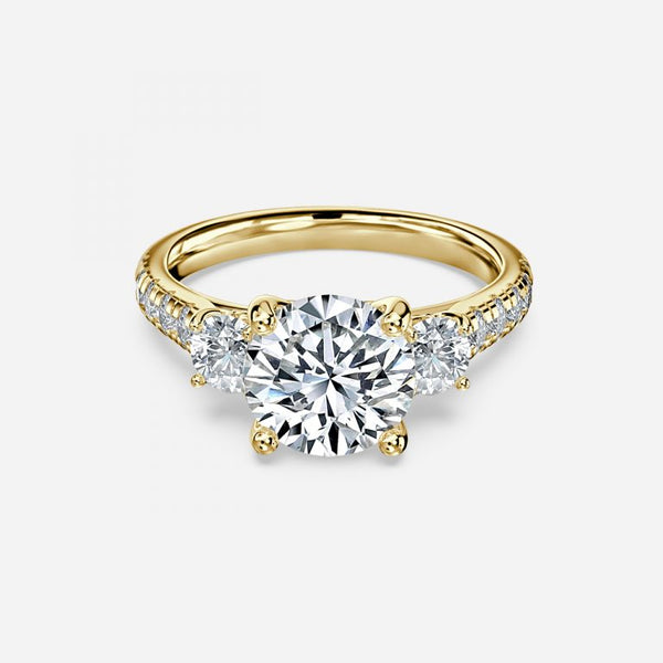 Talia Round Lab Grown Diamond Three Stone Engagement Ring