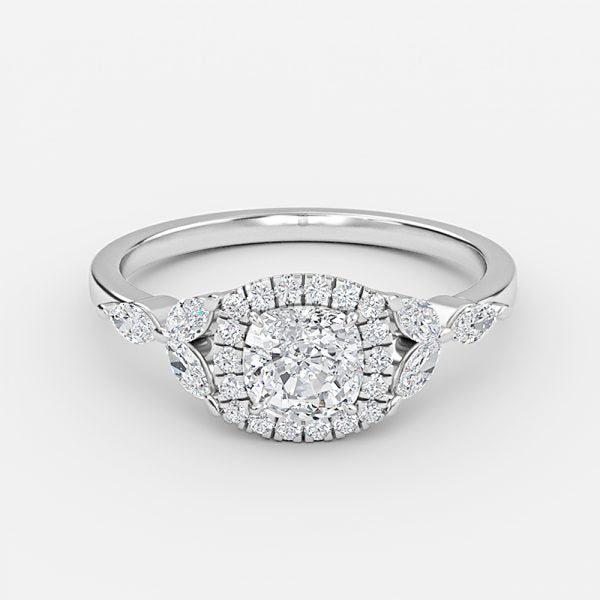 Francis Cushion Halo Lab Created Diamond Engagement Ring