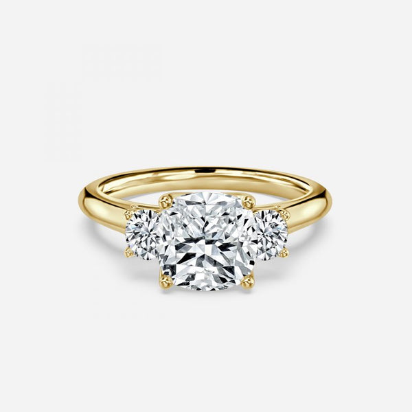 Olivia Cushion Three Stone Lab Grown Diamond Engagement Ring