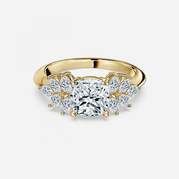 Avian Cushion Cut Lab Grown Diamond Cluster Ring