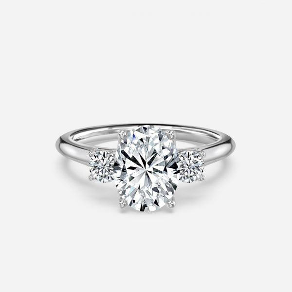 Olivia Oval Three Stone Lab Grown Diamond Engagement Ring