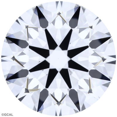 2.16ct Round Lab-Grown Diamond, D/VVS2, GCAL 8X Certified — Top view