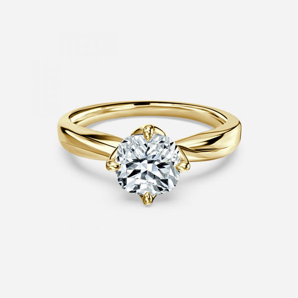 Rose Cushion Solitaire Lab Grown Diamond Engagement Ring