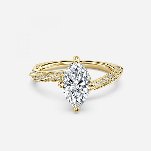 Sofia Marquise Hidden Halo Lab Created Diamond Engagement Ring
