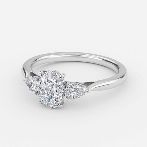 1.79ct Nita Oval Three Stone Engagement Ring In Platinum (US Size: 4.5)
