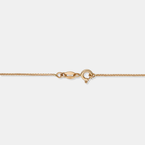 18K Yellow Gold Box Chain Necklace For Women