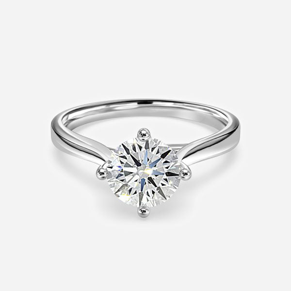 4 prong Round Lab Grown Diamond Solitaire Engagement Ring