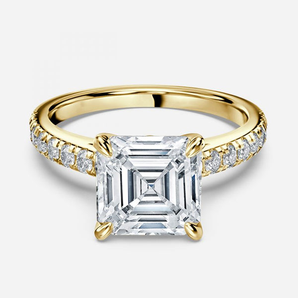 Angel Asscher Diamond Band Engagement Ring