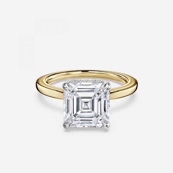 Vina Asscher Hidden Halo Lab Created Diamond Engagement Ring