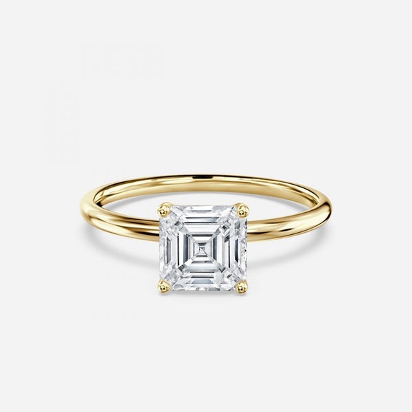 Adaya Asscher Solitaire Lab Grown Diamond Engagement Ring