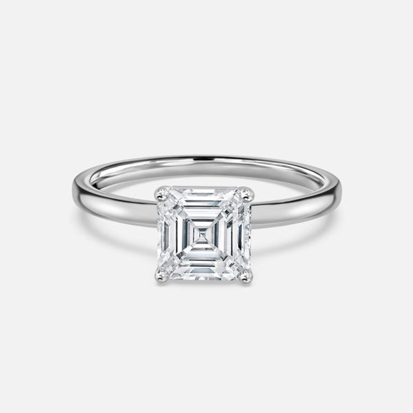 Celtic Asscher Solitaire Lab Created Diamond Engagement Ring