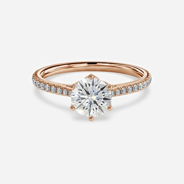 Rellion Round Lab Grown Diamond Side Stone Engagement Ring