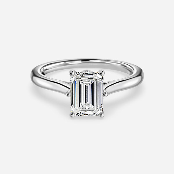 Nimi Emerald Solitaire Lab Grown Diamond Engagement Ring