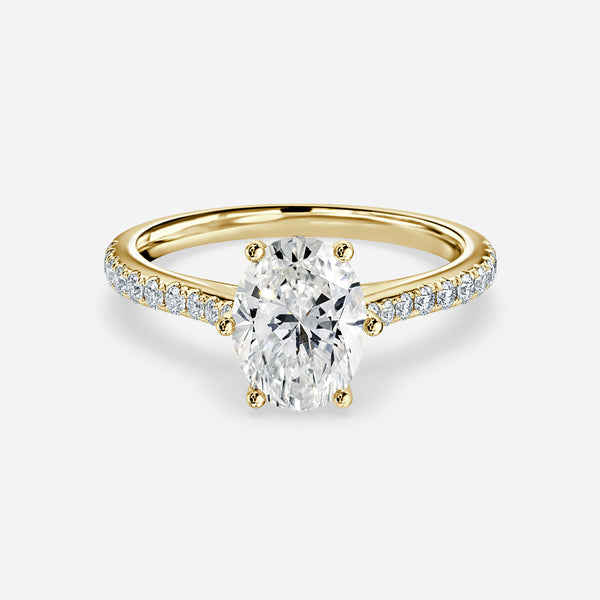 Shyam Oval Diamond Band Lab Grown Diamond Engagement Ring