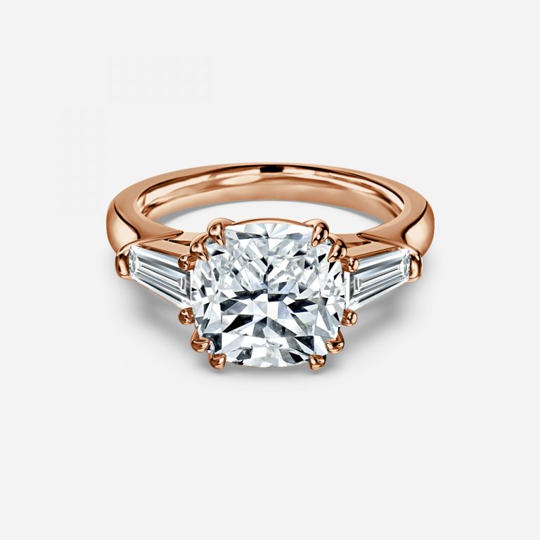 Ava Cushion Three Stone Engagement Ring