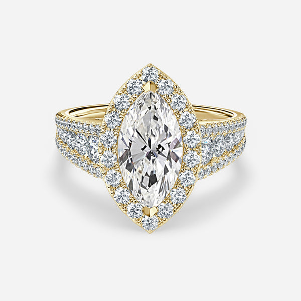 Dalia Marquise Diamond Halo Engagement Ring