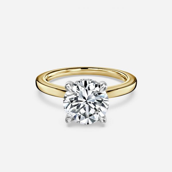 Vina Round Lab Created Diamond Hidden Halo Engagement Ring