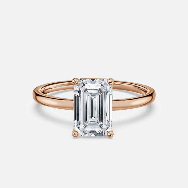 Celtic Emerald Solitaire Lab Grown Diamond Engagement Ring