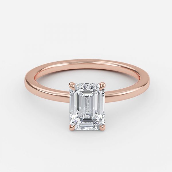 Jiani Emerald Solitaire Lab Grown Diamond Engagement Ring