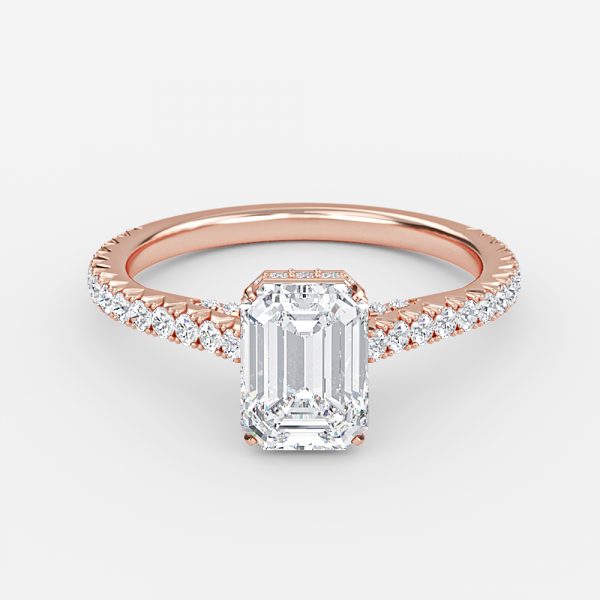 Charles Emerald Hidden Halo Lab Grown Diamond Engagement Ring