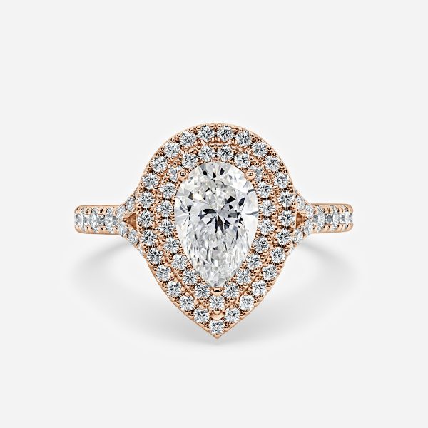 Zina Pear Cut Lab Grown Diamond Halo Ring