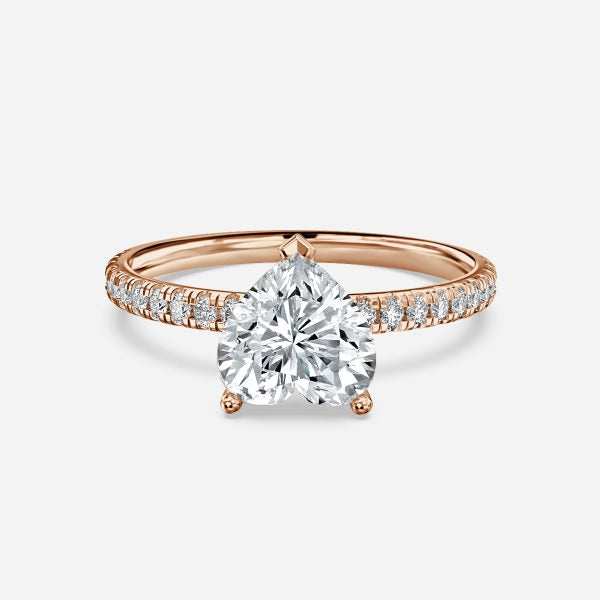 Luz De La Luna Heart Side Diamond Engagement Ring